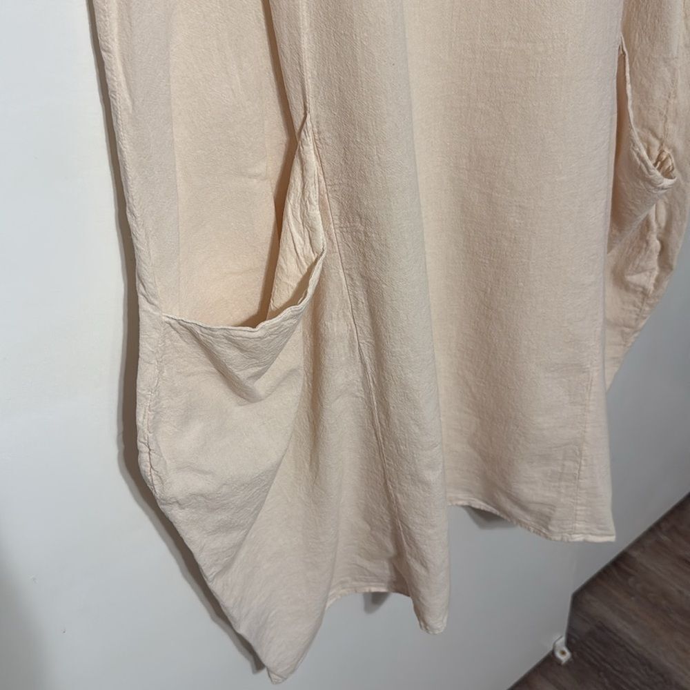 NWT Giocam 100% Peruvian Cotton Tank Dress with Pockets Lagenlook - Picture 4 of 14